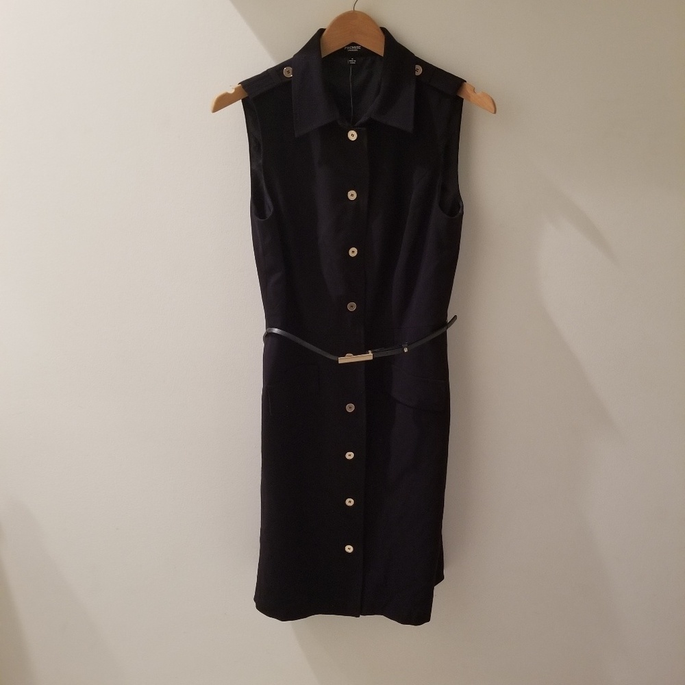 NWT Premise Navy Sleeveless Lined Shift Dress (6)